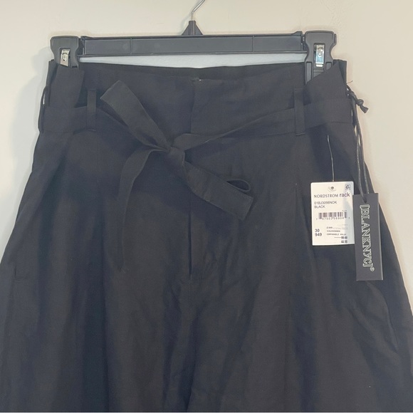 Blank NYC pants Linen blend paperbag high waisted ankle Black 30 - Picture 2 of 7